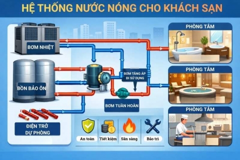 Hệ Thống Nước Nóng Cho Khách Sạn – Thiết Kế Tối Ưu Tiết Kiệm Năng Lượng