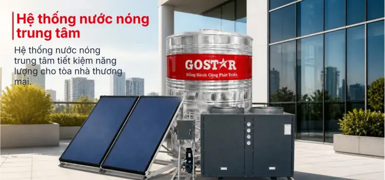 Hệ thống nước nóng trung tâm tiết kiệm năng lượng Hệ thống nước nóng trung tâm tiết kiệm năng lượng