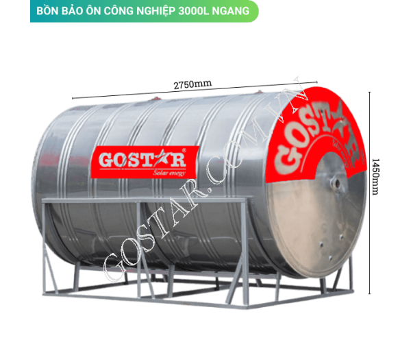 Bồn Bảo Ôn Công Nghiệp 3000L Ngang