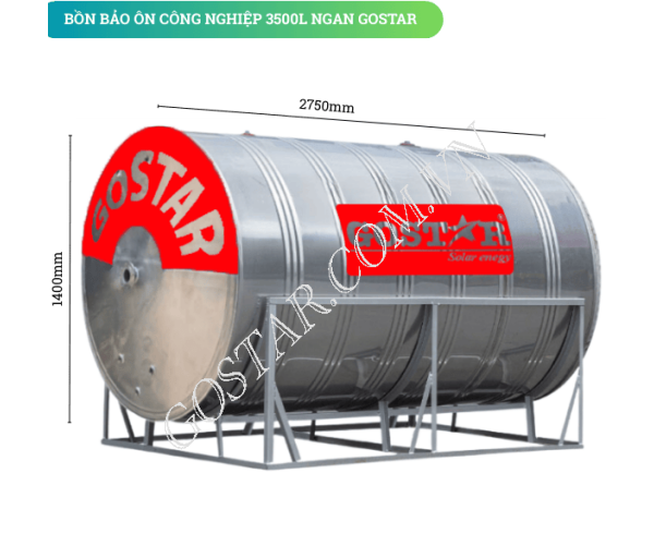 Bồn Bảo Ôn Công Nghiệp 3500L Ngang Gostar