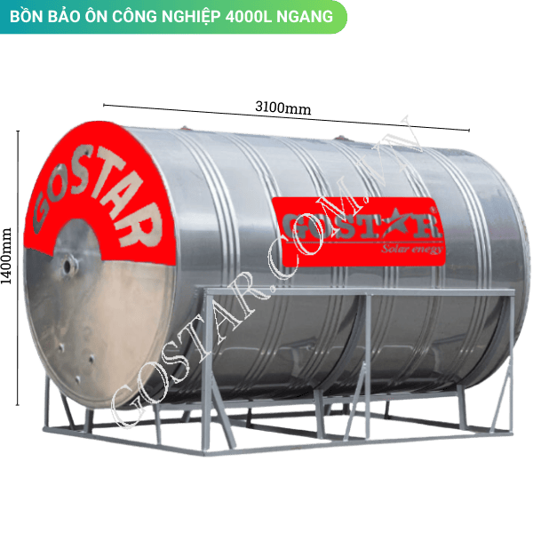 Bồn bảo ôn công nghiệp 4000L ngang Gostar