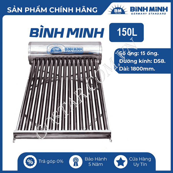 Máy Nước Nóng Năng Lượng Bình Minh PPR 150L