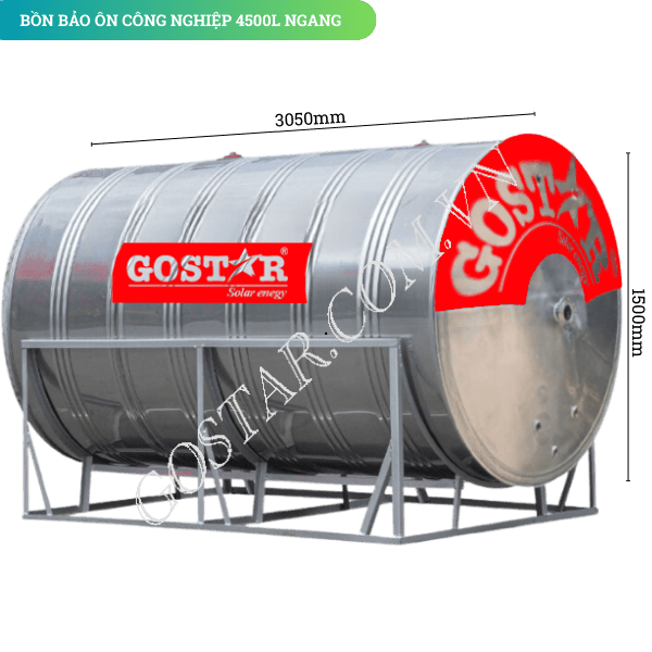Bồn bảo ôn công nghiệp 4500L ngang Gostar