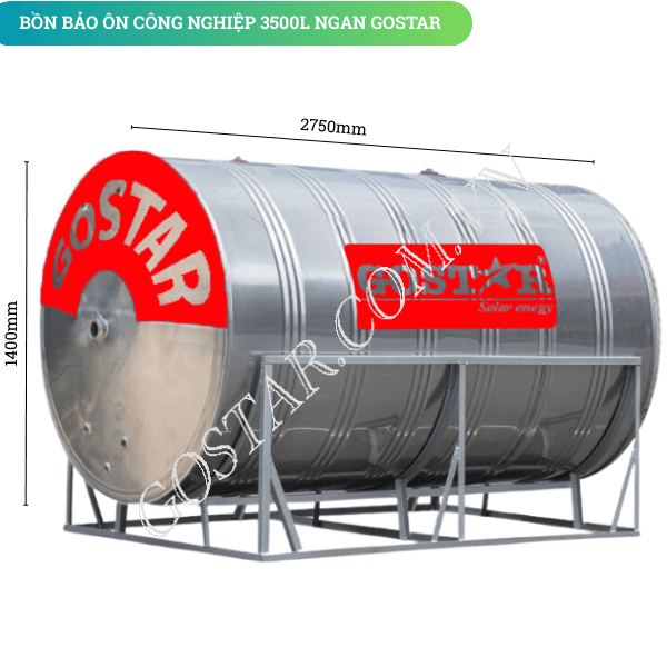 Bồn Bảo Ôn Công Nghiệp 3500L Ngang Gostar