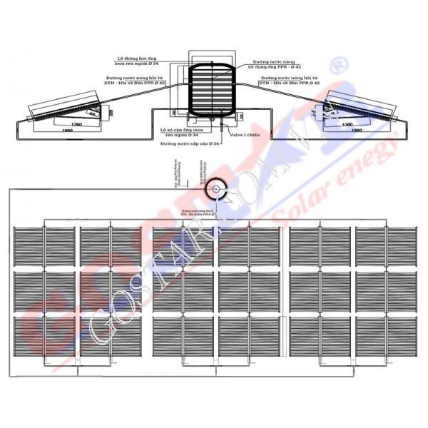 Hệ Thống Nước Nóng Năng Lượng Mặt Trời 4500L